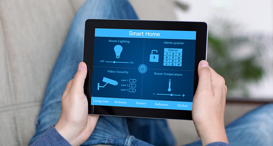 The ability to access and control security components from a mobile device is one of the top smart home trends in Texarkana. Close-up of smart home security app.